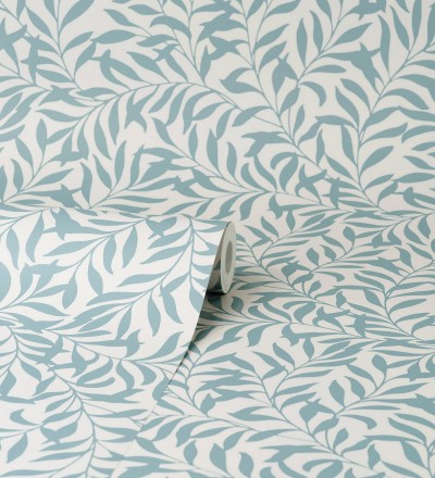 Papel pintado de hojas efecto nacarado fondo mate Didier 681208