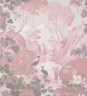 Papel pintado jardín japonés con árboles y aves Xiamen Garden 681215