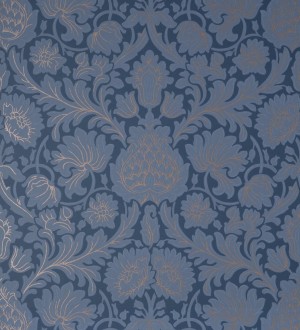 Papel pintado damasco lujoso estilo inglés con toque metalizados Quinton Palace 681220