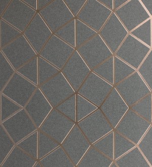Papel pintado geométrico mate de líneas metalizadas estilo Art Decó Tallis Reflection 681253