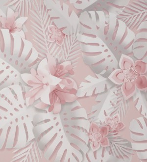 Papel pintado de hojas y flores tropicales Tahiti Leaves 681279