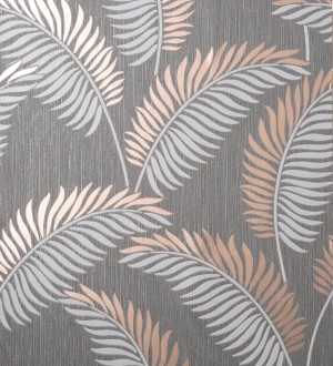 Papel pintado hojas tropicales con detalles metalizados estilo Art Decó Alan Palmer 681288
