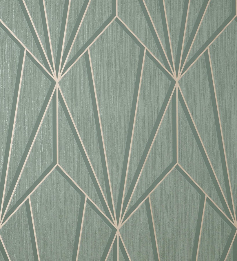 Papel pintado geométrico con líneas metalizadas estilo Art Decó Cartier Lines 681297