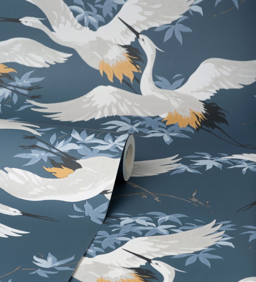 Papel pintado de garzas reales estilo oriental Mandarin Birds 681328