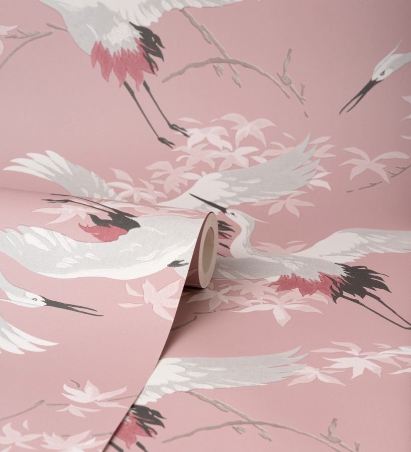 Papel pintado de garzas reales estilo oriental Mandarin Birds 681330