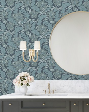 Papel pintado de hojas y flores estilo vintage Ruston 681378