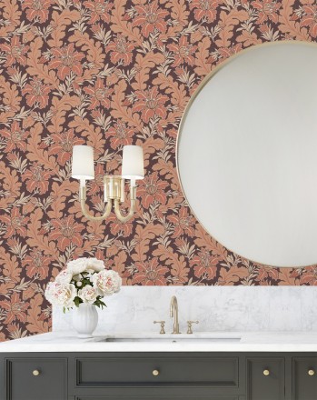 Papel pintado de hojas y flores estilo vintage Ruston 681382