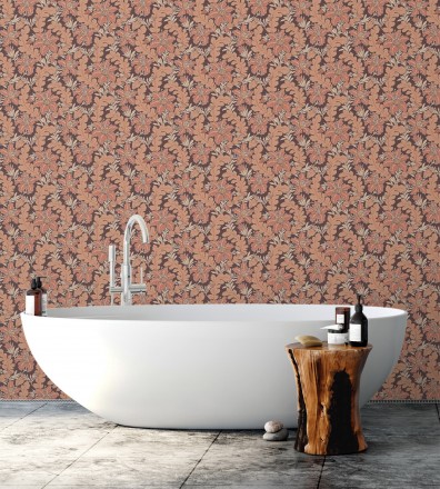 Papel pintado de hojas y flores estilo vintage Ruston 681382