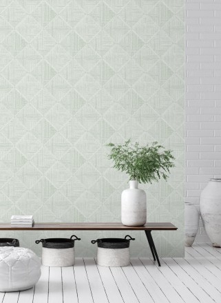 Papel pintado de rombos imitación tela Scott Rhombus 681413
