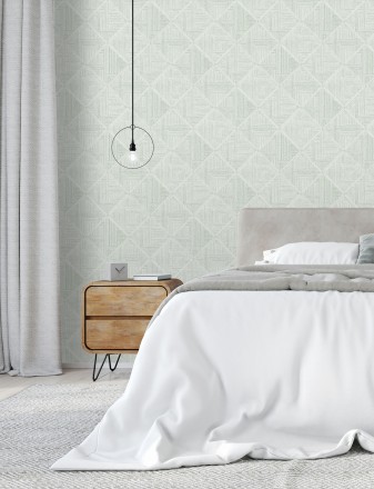 Papel pintado de rombos imitación tela Scott Rhombus 681413