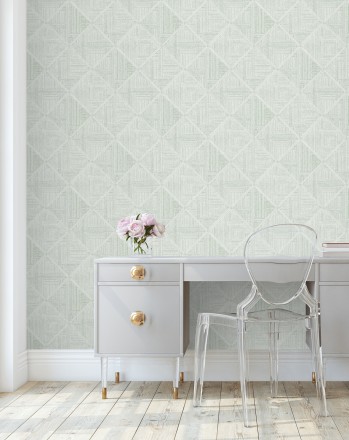 Papel pintado de rombos imitación tela Scott Rhombus 681413