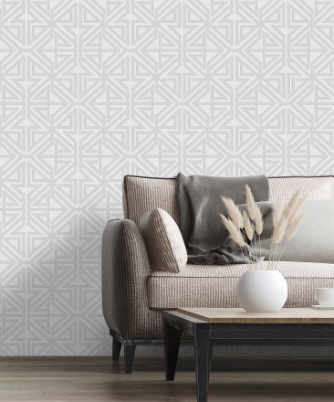 Papel pintado geométrico con estilo Art Decó Maxwell 681428