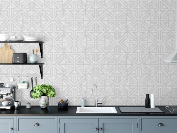 Papel pintado geométrico con estilo Art Decó Maxwell 681428