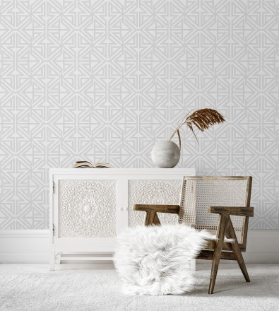 Papel pintado geométrico con estilo Art Decó Maxwell 681428