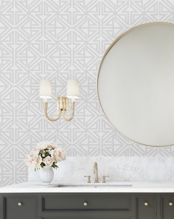 Papel pintado geométrico con estilo Art Decó Maxwell 681428