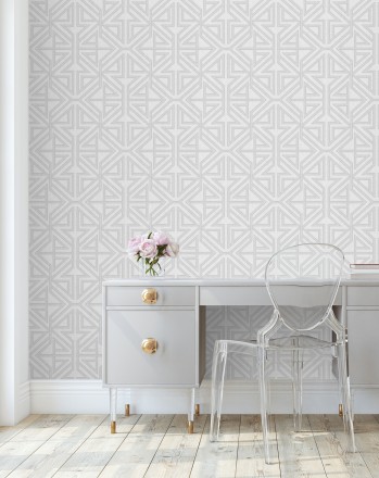 Papel pintado geométrico con estilo Art Decó Maxwell 681428