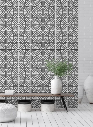 Papel pintado geométrico con estilo Art Decó Maxwell 681431