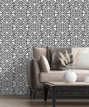 Papel pintado geométrico con estilo Art Decó Maxwell 681431