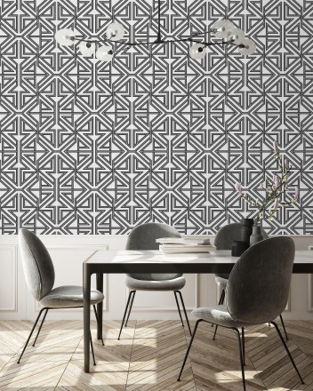 Papel pintado geométrico con estilo Art Decó Maxwell 681431