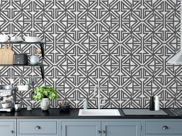 Papel pintado geométrico con estilo Art Decó Maxwell 681431