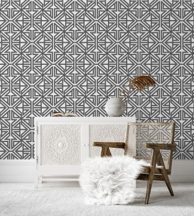 Papel pintado geométrico con estilo Art Decó Maxwell 681431