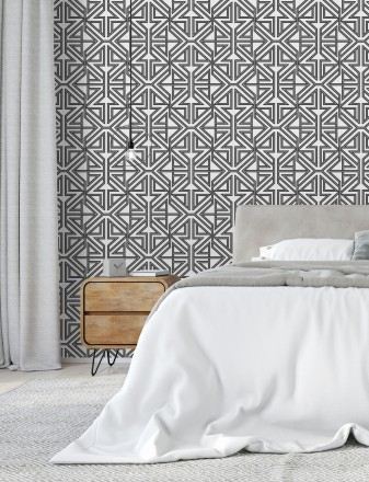 Papel pintado geométrico con estilo Art Decó Maxwell 681431