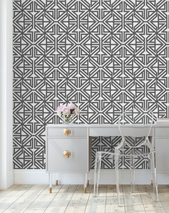 Papel pintado geométrico con estilo Art Decó Maxwell 681431