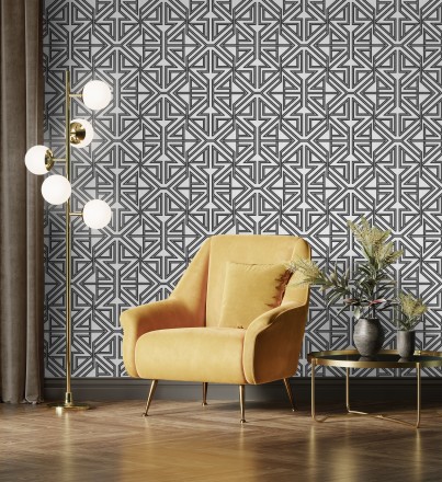 Papel pintado geométrico con estilo Art Decó Maxwell 681431
