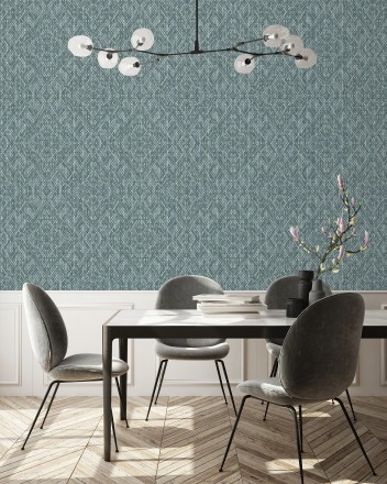 Papel pintado damasco geométrico efecto trama textil Bixby 681443