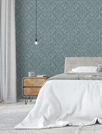 Papel pintado damasco geométrico efecto trama textil Bixby 681443