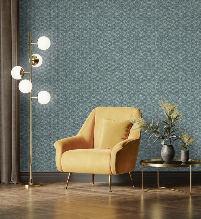 Papel pintado damasco geométrico efecto trama textil Bixby 681443
