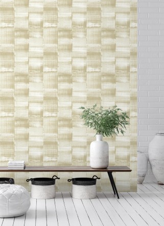Papel pintado artístico efecto estarcido de pintura nacarada Hoxton 681463