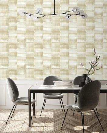 Papel pintado artístico efecto estarcido de pintura nacarada Hoxton 681463