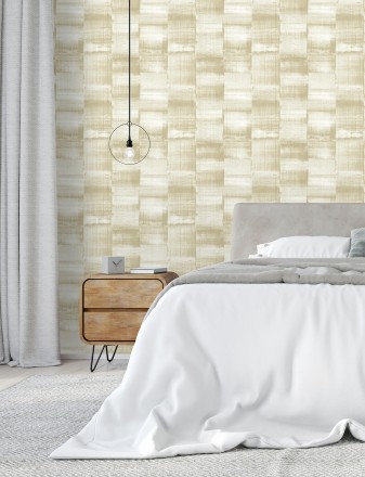Papel pintado artístico efecto estarcido de pintura nacarada Hoxton 681463