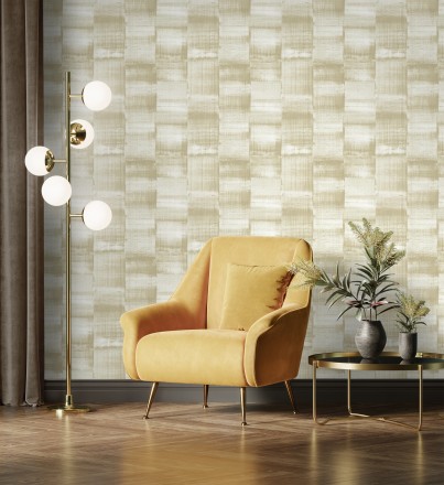 Papel pintado artístico efecto estarcido de pintura nacarada Hoxton 681463