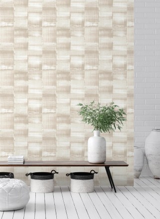Papel pintado artístico efecto estarcido de pintura nacarada Hoxton 681465