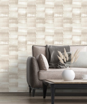 Papel pintado artístico efecto estarcido de pintura nacarada Hoxton 681465