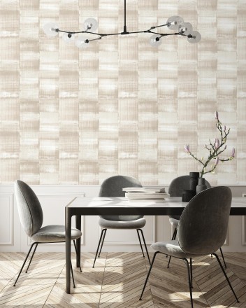 Papel pintado artístico efecto estarcido de pintura nacarada Hoxton 681465