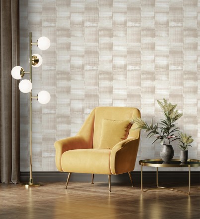 Papel pintado artístico efecto estarcido de pintura nacarada Hoxton 681465