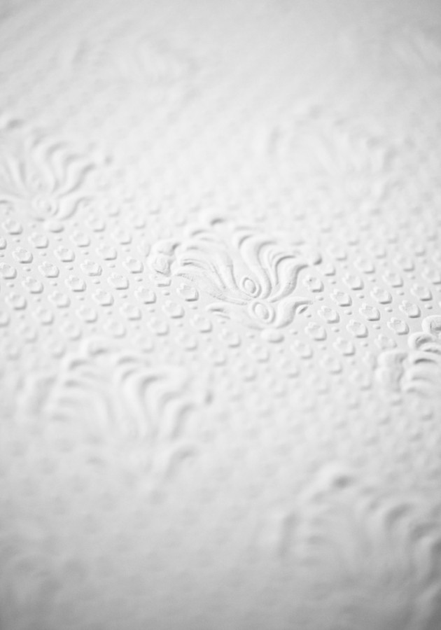 Papel pintado blanco repintable flor de lis texturizado de alto relieve Lis Texture 123160