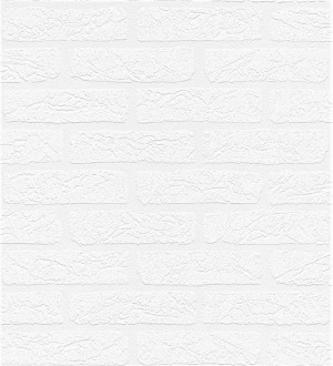 Papel pintado ladrillo blanco vinílico relieve 3d Capitol Street 421612