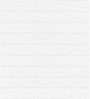 Papel pintado ladrillo blanco vinílico relieve 3d Capitol Street 421612