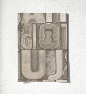 Muestra de papel pintado Factory Letters 676321 Factory Letters 676321