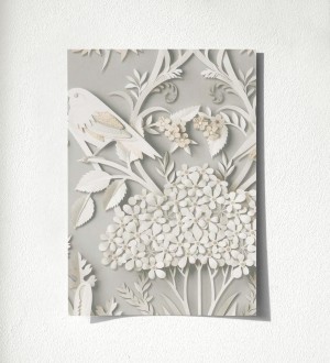 Papel pintado campestre de pájaros y conejos Lorraine 681307