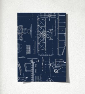 Muestra de papel pintado Airplane Design 677029 Airplane Design 677029