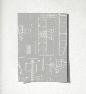 Muestra de papel pintado Airplane Design 677030 Airplane Design 677030