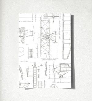 Muestra de papel pintado Airplane Design 677031 Airplane Design 677031