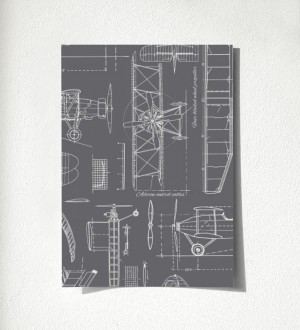Muestra de papel pintado Airplane Design 677032 Airplane Design 677032