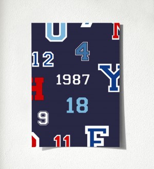 Muestra de papel pintado Team Numbers 677079 Team Numbers 677079