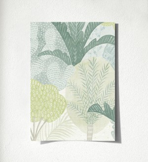 Papel pintado de árboles y cactus estilo tropical Town Forest 680811